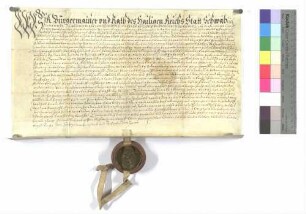Bürgermeister und Rat der Stadt Gmünd verkaufen an ihren Bürger Lorenz Holzwart 22 Gulden 2 Ort jährlichen Zins um 500 Gulden.