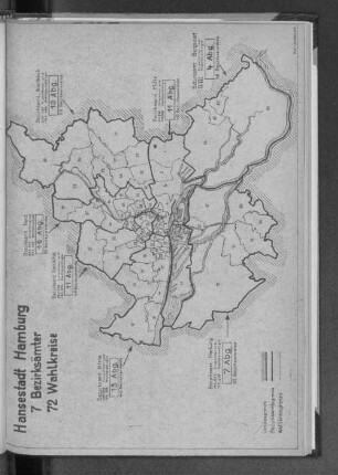 Die 7 Bezirksämter und 72 Wahlkreise der Hansestadt Hamburg