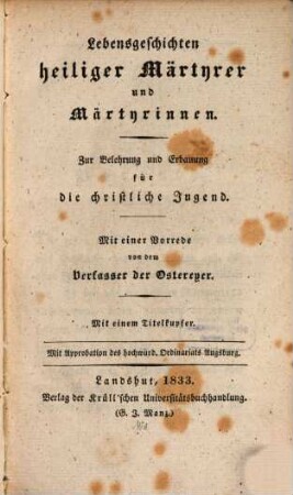 Lebensgeschichten heiliger Martyrer und Märtyrinnen