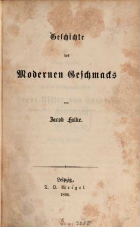 Geschichte des modernen Geschmacks