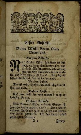 Erster Auftritt. - Funfzehnter Auftritt.
