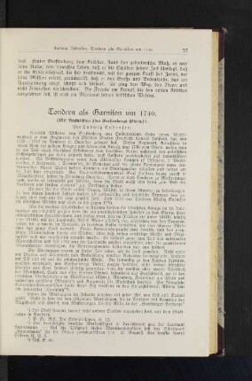 Tondern als Garnison um 1740