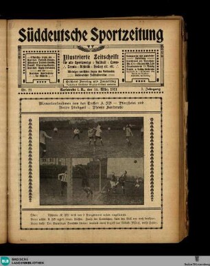 Süddeutsche Sportzeitung : Illustrierte Zeitschrift für Fussball, Leicht-Athletik, Tennis, Hockey, Cricket etc.