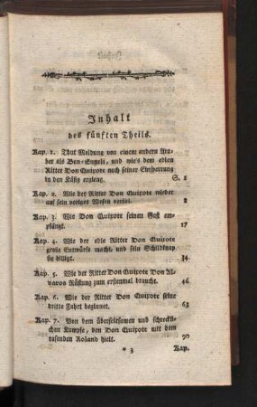 Inhalt des fünften Theils