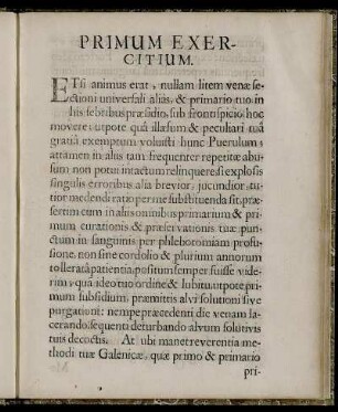 Primum Exercitium.