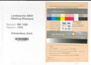 Entnazifizierung Erich Drewenskus , geb. 03.11.1914 ()