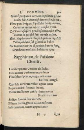 Sapphicum, de Passione Christi.
