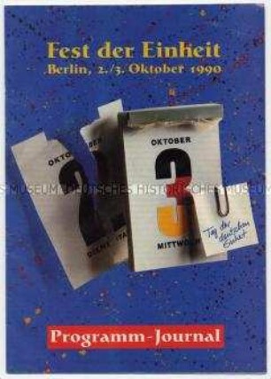 Programmheft zum "Fest der Einheit" am 2./3. Oktober 1990 in Berlin