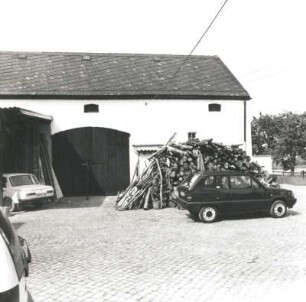 Colditz-Thumirnicht, Waldstraße 27. Vierseithof (2. H. 19. Jh.). Scheune. Hofansicht (Teilansicht)