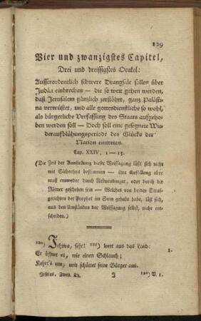 Vier und zwanzigstes Capitel, Drei und dreissigstes Orakel