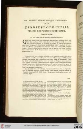 LXXV. Diomedes cum Ulysse / LXXV. Diomede con Ulisse