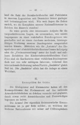 II. Kosmopoliten des Geistes.