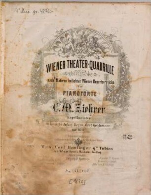 Wiener Theater-Quadrille : nach Motiven beliebter Wiener Repertoirstücke ; für Pianoforte ; op. 184