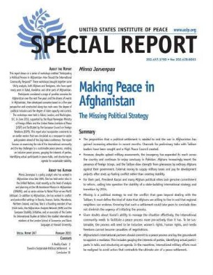 Making peace in Afghanistan : the missing political strategy