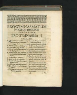 Progymnasma I.