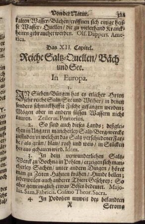 Das XII. Capitel. Reiche Saltz-Quellen, Bäch und See.