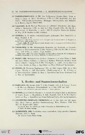 X. Rechts- und Staatswissenschaften (Nr. 153-178)