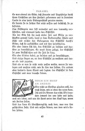 Noch ein Brief an Andres