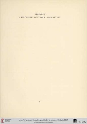 Appendix: 2. Particulars of colour, measure, etc.
