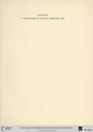 Appendix: 2. Particulars of colour, measure, etc.