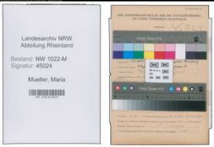 Entnazifizierung Maria Mueller , geb. 05.07.1887 ()