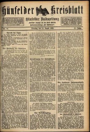 Ausgabe vom Dienstag, den 11. August 1925.