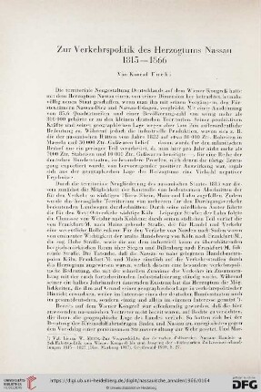 77: Zur Verkehrspolitik des Herzogtums Nassau 1815-1866