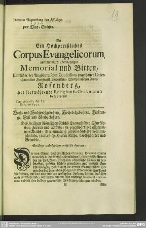 Hoch- und Hochwohlgebohrne, Hochedelgebohrne, Gestrenge,...