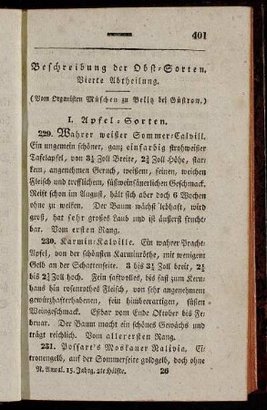 [1.] Beschreibung der Obst-Sorten, Vierte Abtheilung.