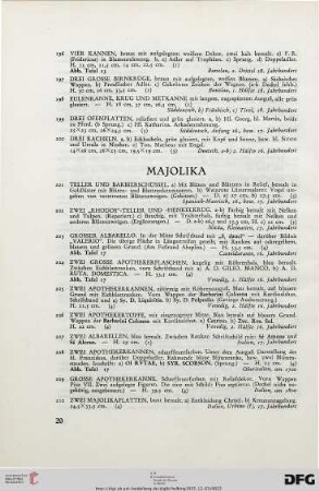 Majolika (Nr. 201-210)