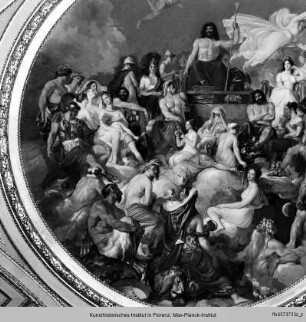 Innendekoration : Der Olymp, Jupiter mit den Göttern des Trojanischen Krieges