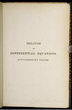 Suppl.: A Treatise on Differential Equations. Suppl.