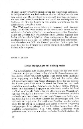 Meine Begegnungen mit Ludwig Frahm