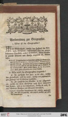Vorbereitung zur Geographie