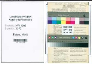 Entnazifizierung Maria Esters , geb. 09.03.1901 ()