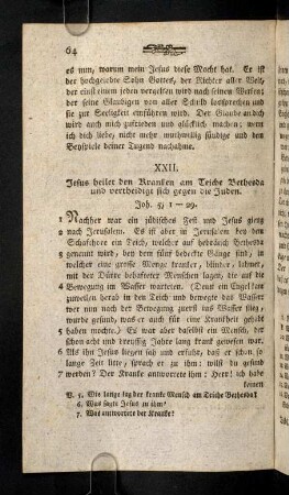64-70, XXII. Jesus heilet den ...; XXIII. Jesus heilet den ...