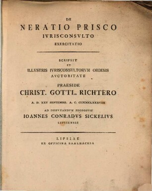 De Neratio Prisco iurisconsulto