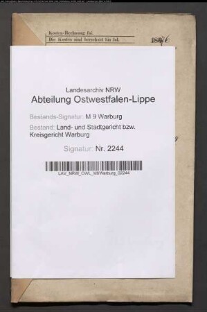 Erblasser: Schmitz, Eduard; Erblasser: Schmitz, Franziska, geb. Jacob:
