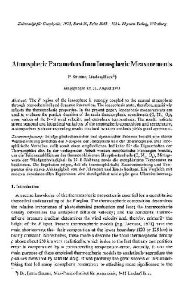 Atmospheric parameters from ionospheric measurements
