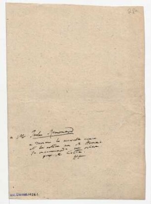 Umschlag: "a M Jules Renouard ..."