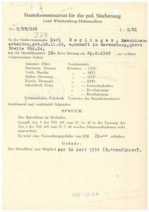 Berlinger, Karl