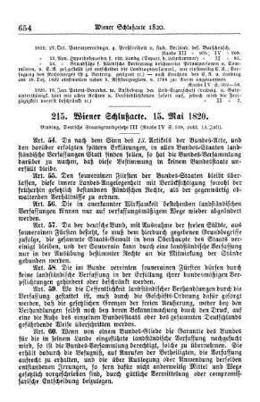 215. Wiener Schlußacte. 15. Mai 1820.
