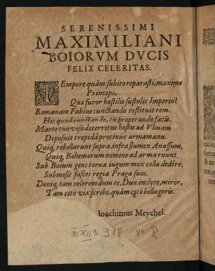 2-28, Panegyricus Serenissimo Maximiliano Boiorum Duci E Bello...