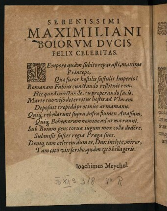 2-28, Panegyricus Serenissimo Maximiliano Boiorum Duci E Bello...
