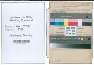 Entnazifizierung Theodor Schlieper , geb. 25.10.1896 (Polizeiassistent)