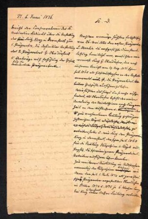 Handschriftliches Schreiben Kerz betreffend