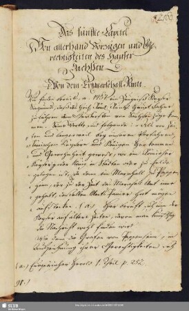 5. Capitel. Von allerhand Vorzügen und Gerechtigkeiten des Hauses Sachsen.