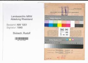 Entnazifizierung Rudolf Stubach , geb. 26.10.1908 (Bahnbeamter)