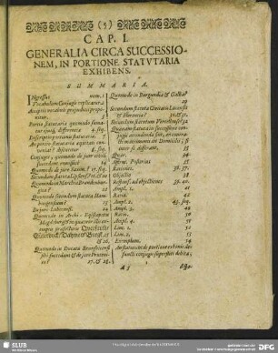 Cap. I. Generalia Circa Successionem, In Portione Statutaria Exhibens