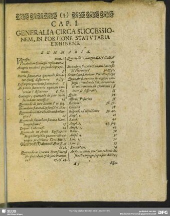 Cap. I. Generalia Circa Successionem, In Portione Statutaria Exhibens